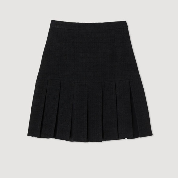 Sandro Pleated Tweed Skirt - S - Picture 3 of 7
